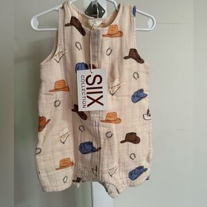 NWT SIIX Collection Cowboy Romper